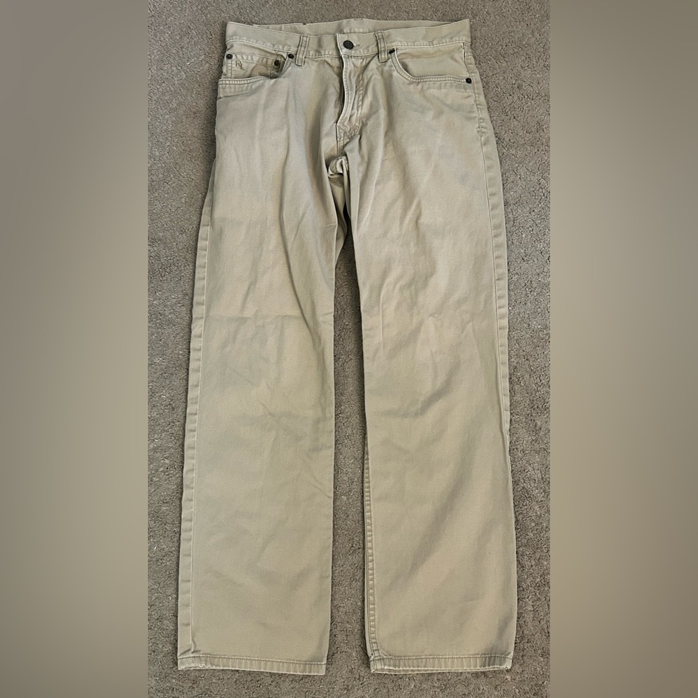 Polo Ralph Lauren Jeans Mens 30x30 Beige Straight Leg Casual Preppy Denim